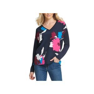 DKNY Sequined Print Colorblocked Top